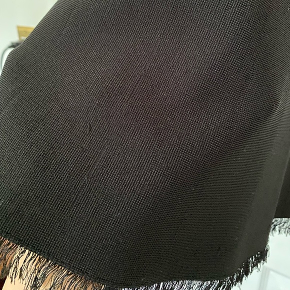 A.L.C. Black Fringe Heavy Knit Stretch Circle Midi Skirt XS - Picture 3 of 7